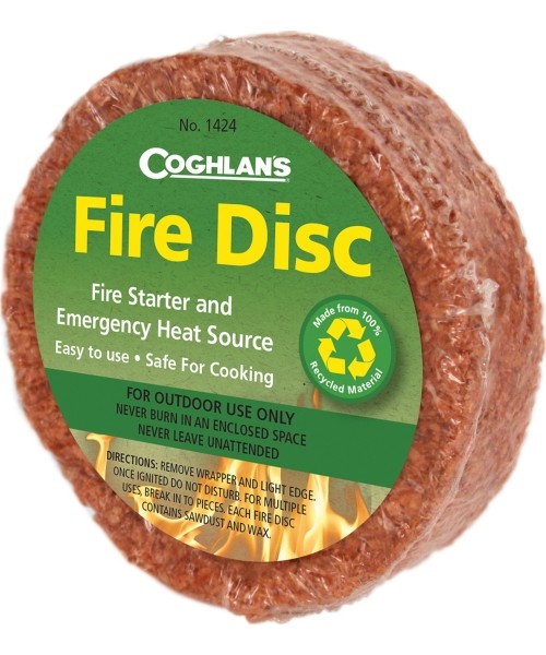 Išgyvenimo reikmenys ir jų rinkiniai Coghlans: "Coghlans" "Fire Disc" ugnies uždegiklis