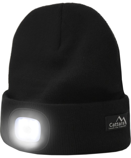 Headlamps Cattara: Cap BLACK with LED flashlight USB charging