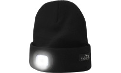 Žibintuvėliai, tvirtinami ant galvos Cattara: Dangtelis BLACK su LED žibintuvėliu USB įkrovimas