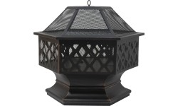 HEXAGON copper patina fireplace with lid