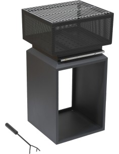 CUBE fireplace with grate 74cm