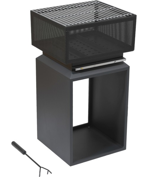 Firepits Cattara: CUBE fireplace with grate 74cm