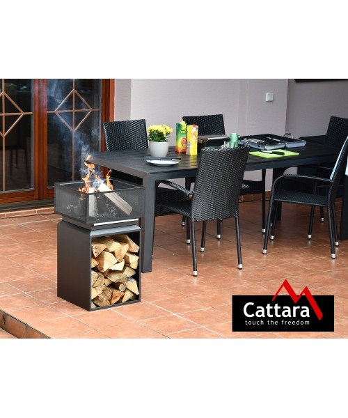 CUBE fireplace with grate 74cm
