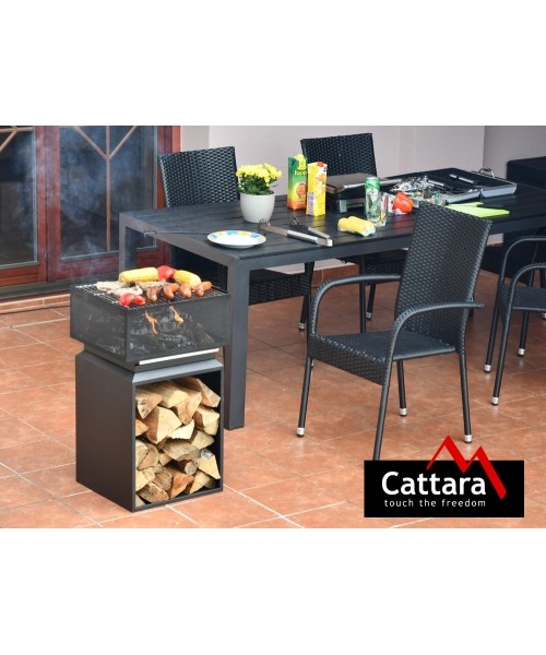 CUBE fireplace with grate 74cm
