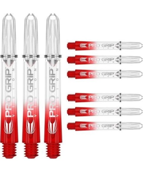 Shafts Target: Dart Shaft Target Pro Grip Vision Red Intermediate - 3 x 3 pakuotės