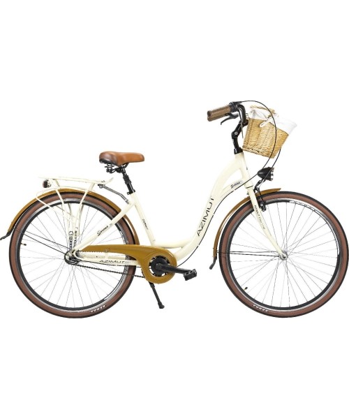 Dviračiai jaunimui ir suaugusiems : Dviratis AZIMUT Sarema ALU 28" 3-speed 2023 cream semi-matt