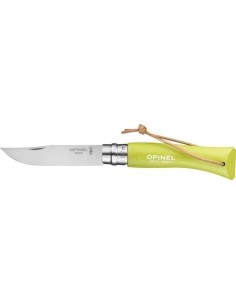 Opinel Colorama 07 inox peilis su virvute, šviesiai žalias