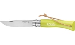 Opinel Colorama 07 inox j.green knife with thong
