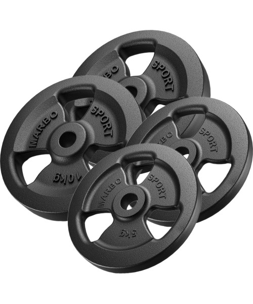 30 mm - Plieniniai svoriai Marbo Sport: Ketaus svorių komplektas Marbo, 30kg / 2x10kg + 2x5kg