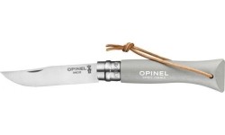 Opinel Colorama 06 inox gray grab knife with thong