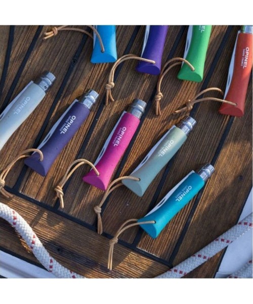 Opinel Colorama 06 inox gray grab knife with thong