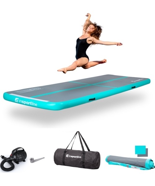 Inflatable Mats inSPORTline: Pripučiamas mankštos kilimėlis inSPORTline Airstunt 500 x 100 x 10 cm pilkos spalvos su elektrin...