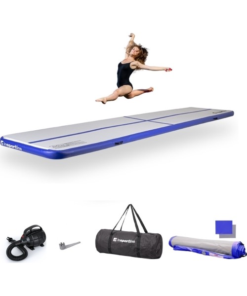 Pripučiami kilimėliai inSPORTline: Pripučiamas mankštos kilimėlis inSPORTline Airstunt 500 x 100 x 10 cm baltas su elektrine ...
