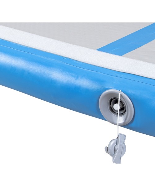 Pripučiamas gimnastikos kilimėlis inSPORTline Airstunt 400 x 100 x 10 cm, baltas, su elektrine pompa