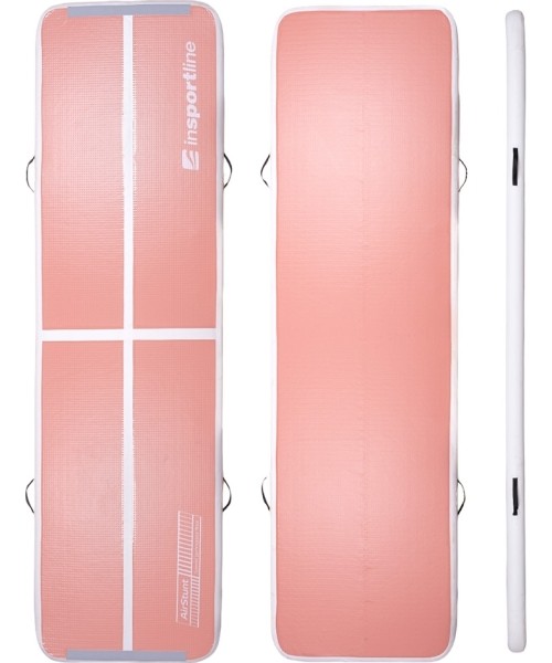 Inflatable Exercise Mat inSPORTline Airstunt 500 x 100 x 10 cm Coral Pink w/ Hand Pump