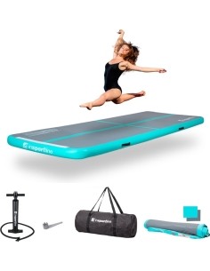 Inflatable Exercise Mat inSPORTline Airstunt 500 x 100 x 10 cm Gray w/ Hand Pump
