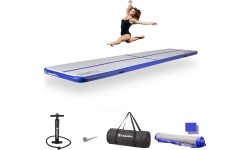 Inflatable Exercise Mat inSPORTline Airstunt 500 x 100 x 10 cm White w/ Hand Pump