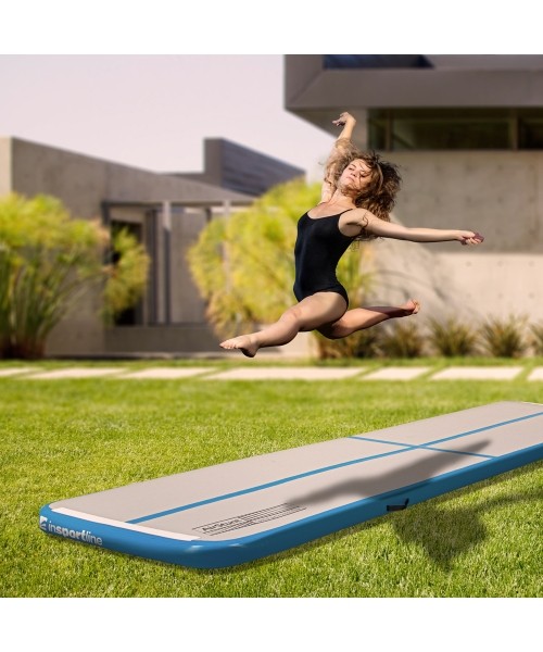 Inflatable Exercise Mat inSPORTline Airstunt 500 x 100 x 10 cm White w/ Hand Pump