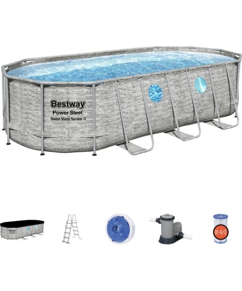 Above Ground Pools Bestway: Stovas baseinas 549 cm x 274 cm x 122 cm, Power Steel Swim VISTA s