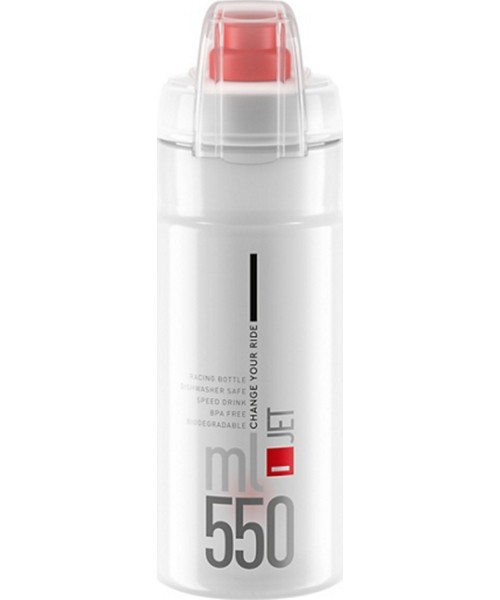 Gertuvės ir puodeliai Elite: Gertuvė Elite Jet Plus Clear, skaidri/raudona, 550ml
