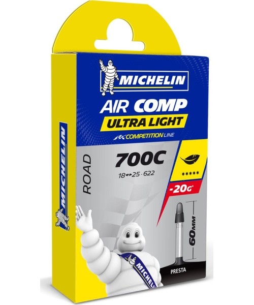 Gloves & Helmets & Accessories : Kamera MICHELIN TUBE AIR COMP ULTRALIGHT GAL-FV 60MM 700x18/25