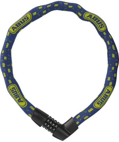 Aksesuarai bei priedai dviračiams Abus: Spyna ABUS Tresor 1385/75 blue mask (6mm) (mėlyna/geltona)