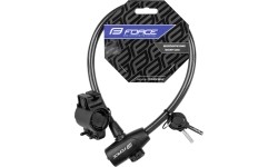 FORCE Strong lock with bracket, 60/12mm (black)