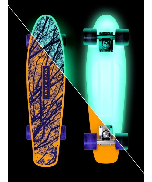 Penny Boards Street Surfing: Šviečianti tamsoje mini riedlentė Street Surfing Beach Board Glow Mystic Forest 22.5”