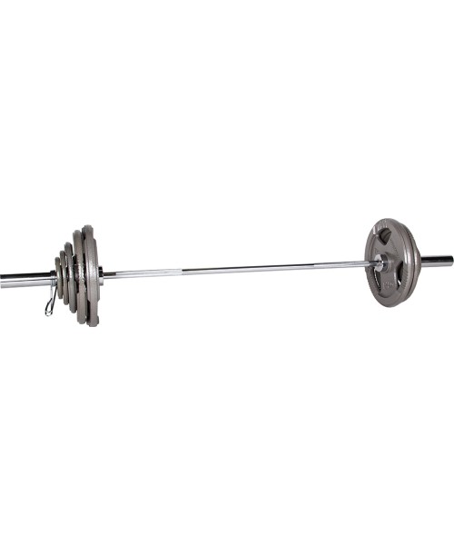 Štangos su plokštėmis inSPORTline: Olympic Plate-Loaded Dumbbell Set inSPORTline Hamerton 182 cm/50 mm 80 kg