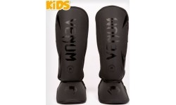 Leg Protection Venum: Venum Challenger Kids Shin Guards - Black/Black