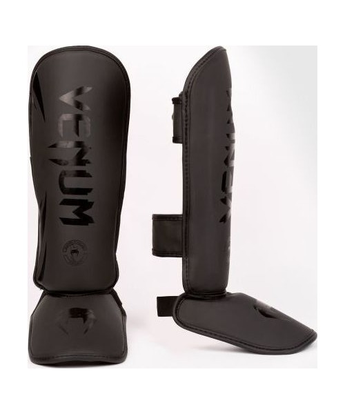 Leg Protection Venum: Venum Challenger Kids Shin Guards - Black/Black