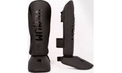 Leg Protection Venum: Venum Challenger Kids Shin Guards - Black/Black