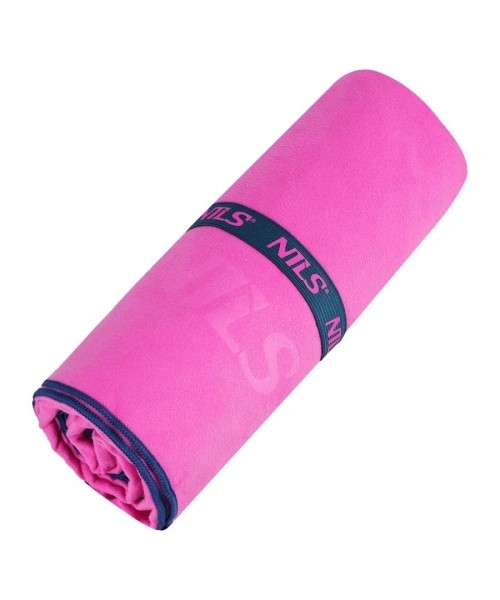 Towels Nils Camp: NCR13 PINK-DARK BLUE MICROFIBRE TOWEL 200x90 cm NILS CAMP