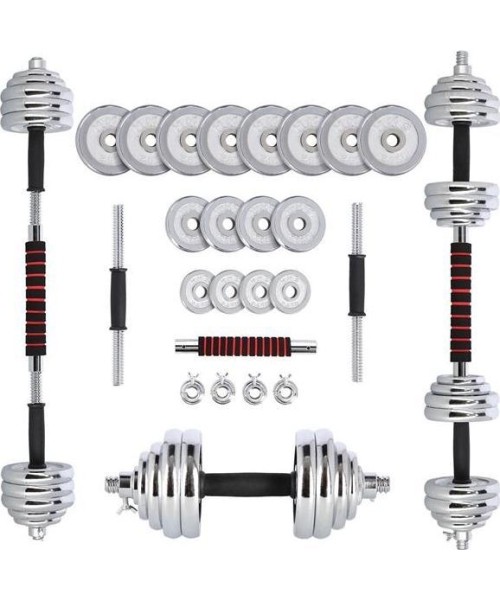 Chrome Dumbbells HMS: Chromuotų hantelių rinkinys su lagaminu HMS STC30 2x15kg