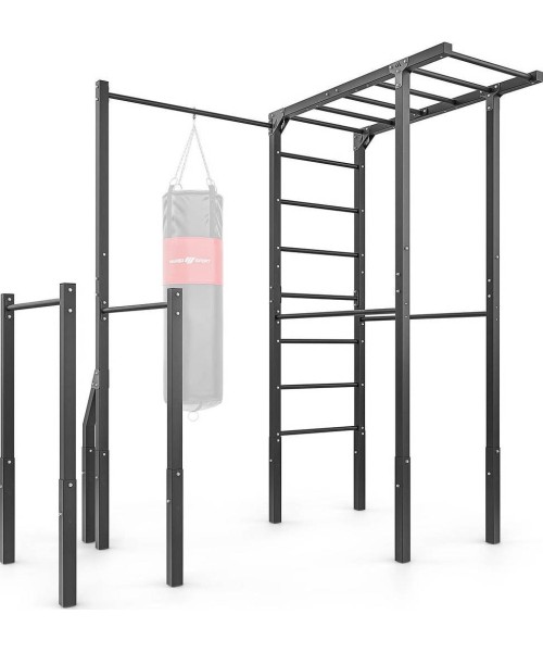 Cross Bars Marbo Sport: Lauko kopėčios + prisitraukimo baras su maišelio laikikliu + turėklai nusileidimams (ilgi) MO-Z5 - Ma...
