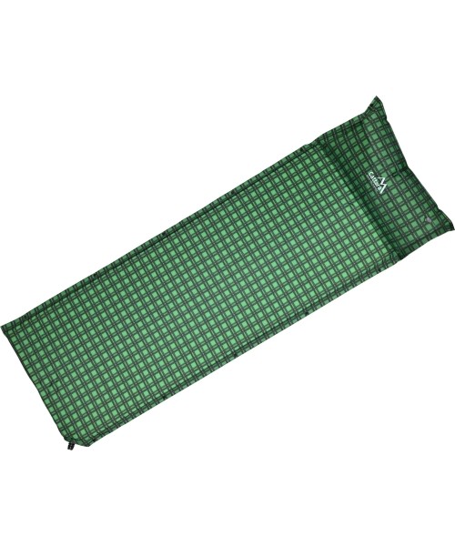Pagalvės Cattara: Savaime pripučiamas čiužinys 190x60x3,8 cm su pagalvėle KILT žalias