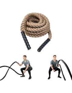 Kovos virvės X-FIT inSPORTline: Natūrali jėgos-kovos virvė iš sizalio inSPORTline Waverope Base 9m 40mm 5,7kg