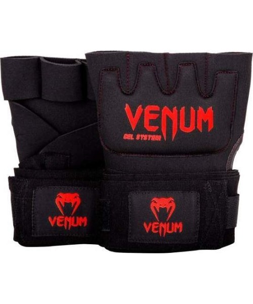 Boxing Wraps & Gel Undergloves Venum: "Venum Gel Kontact Quick Wraps" apyrankės - juodos/raudonos spalvos