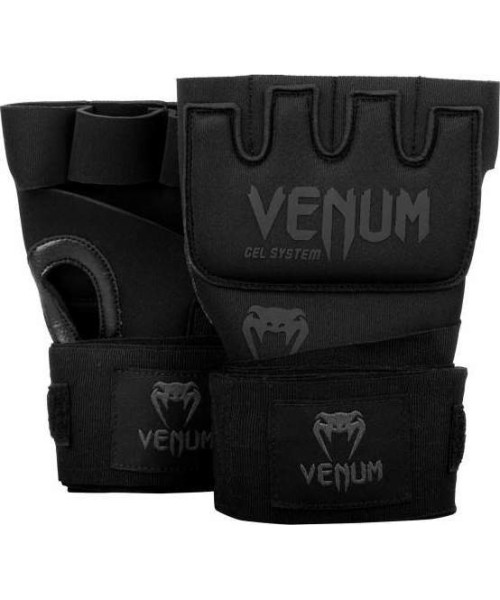 Bokso bintai ir popirštinės Venum: "Venum Gel Kontact Quick Wraps" - Juoda/juoda