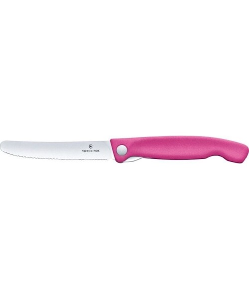 Stalo įrankiai : Peilis Victorinox Swiss Classic 6.7836.F5B, rožinis, dantytas, sulankstomas