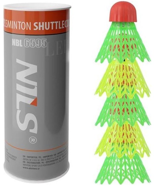 Badminton Shuttlecocks Nils: Greitojo badmintono plunksniukai Nils NBL6595, nailonas, LED, 5 vnt.