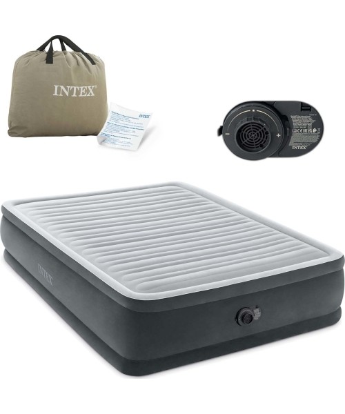 Pripučiami stovyklavimo kilimėliai Intex: Pripučiamas čiužinys 203x152cm su pompa INTEX 64414ND