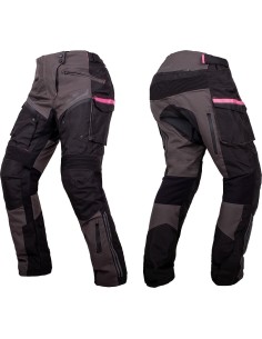 Moteriškos motociklininkų kelnės W-TEC Barbata - Juoda-pilka-rožinė
