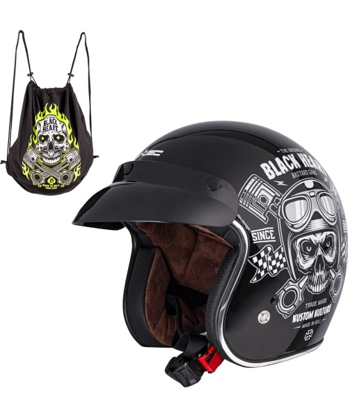 Atviro veido šalmai W-TEC: Moto šalmas W-TEC V541 Black Heart