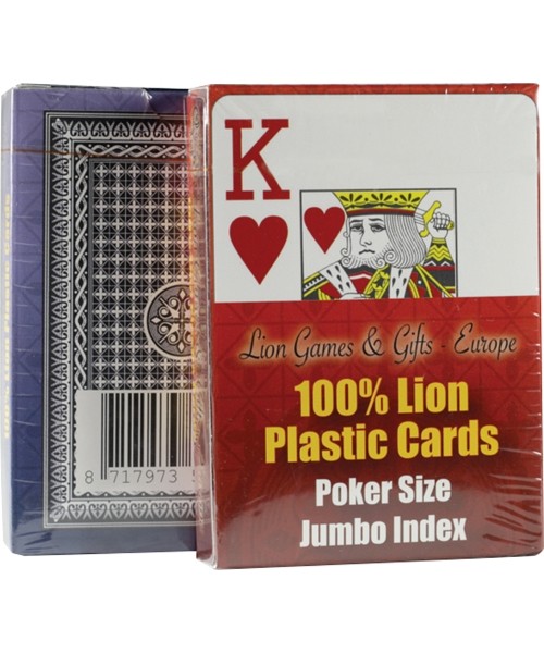 Kortos, pokeris ir kauliukai : Lion Poker Cards Single 100% Plastic, Poker