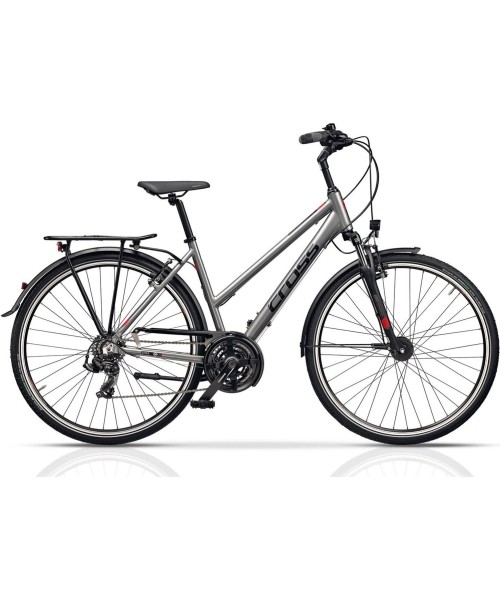 Dviračiai jaunimui ir suaugusiems : CROSS Area Trek 28" 21G dydis 20,5" (52cm) (pilka/juoda)