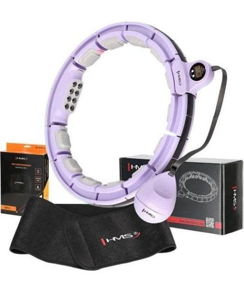 Weight Hoops HMS: SET HULA HOOP MAGNETIC VIOLET HHM13 WITH WEIGHT + COUNTER HMS + WAIST SUPPORT BR163 BLACK