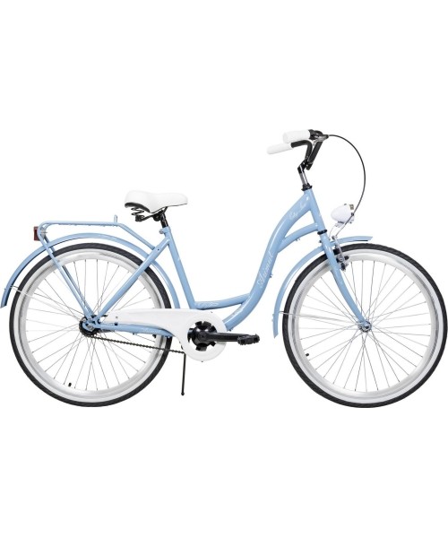 Dviračiai jaunimui ir suaugusiems : Dviratis AZIMUT City Lux 26" 2023 light blue-white