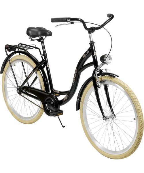Dviračiai jaunimui ir suaugusiems : Dviratis AZIMUT City Lux 26" 2023 black-cream