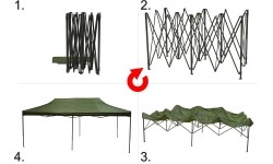 Party tent scissor 3x6m green WATERPROOF